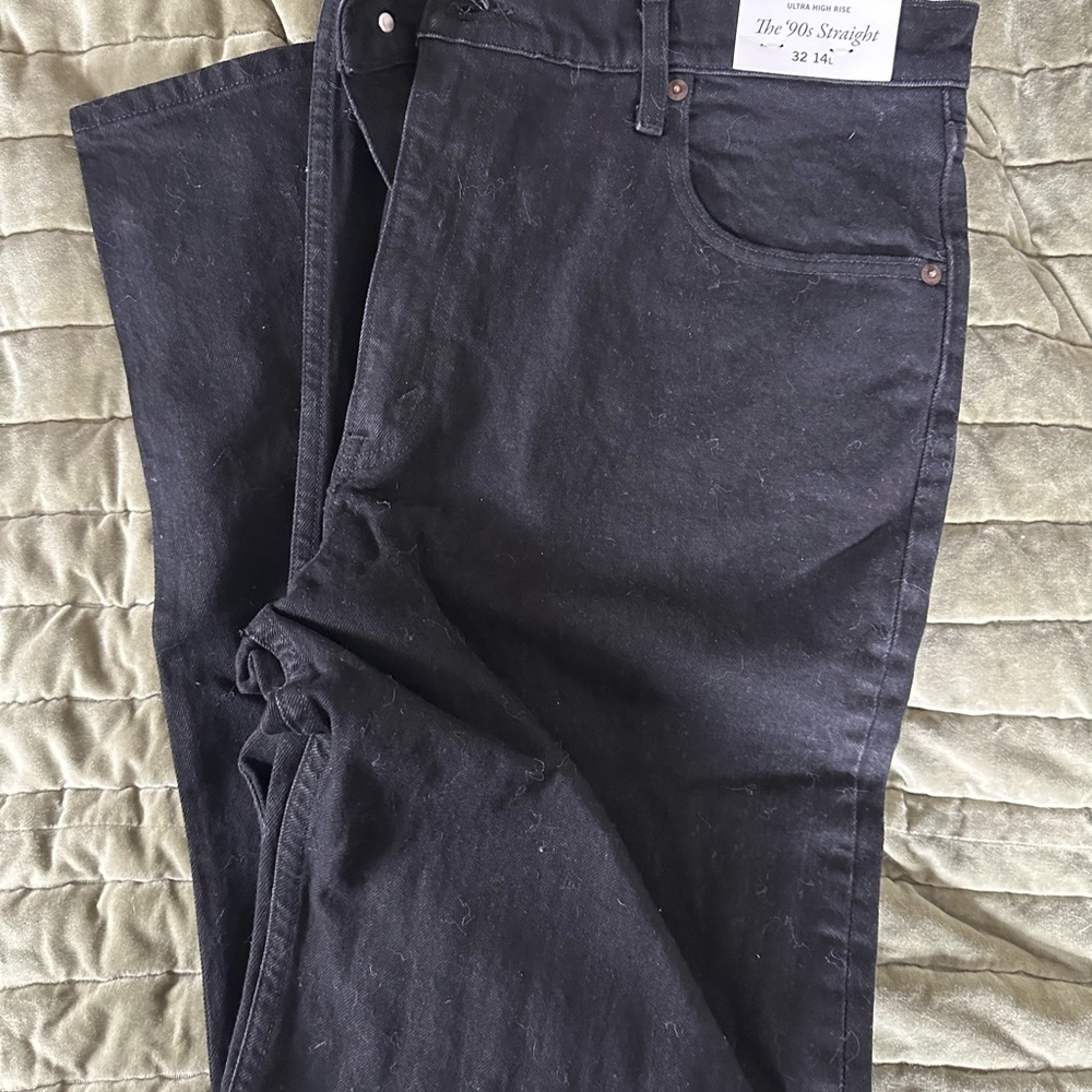 Abercrombie & Fitch Black Ultra High Rise 90’s Straight